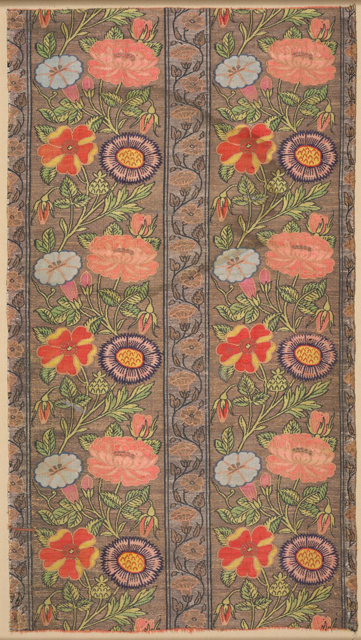 Blomrandigt siden på gyllene botten, 1600-1650. av Unbekannt