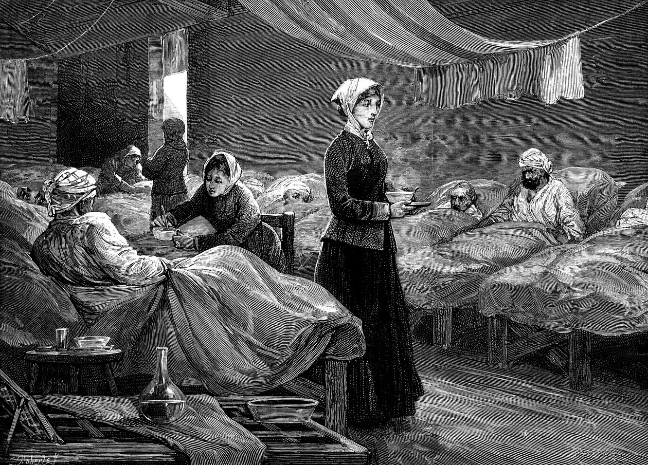 Florence Nightingale på baracksjukhuset i Scutari, c1880 av Unbekannt