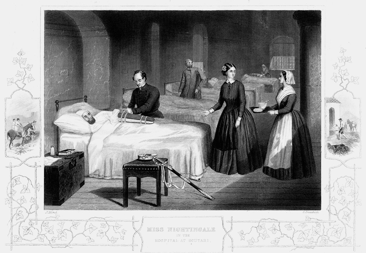 Florence Nightingale på sjukhuset i Scutari, c1860 av Unbekannt