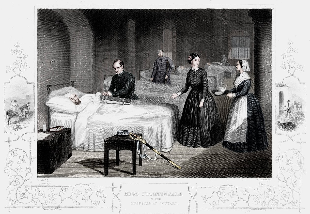 Florence Nightingale på sjukhuset i Scutari, c1860 av Unbekannt