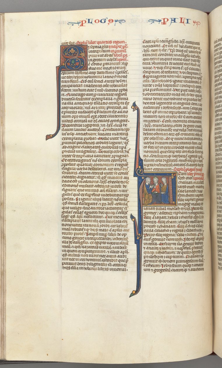 Fol. 148v, Chronicles I, historik initial A, tre ättlingar till Adam, ca. 1275-1300. av Unbekannt