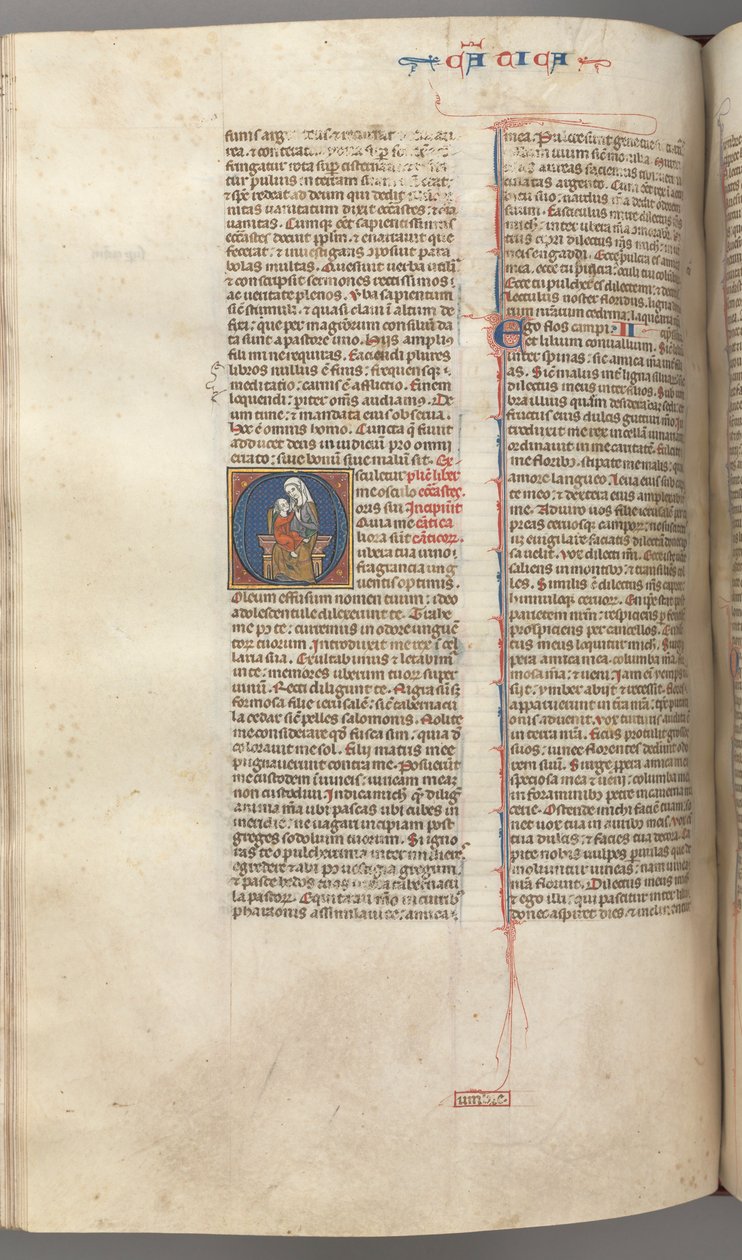 Fol. 249v, Song of Songs, historik initial O, the Virgin and Child, ca. 1275-1300. av Unbekannt