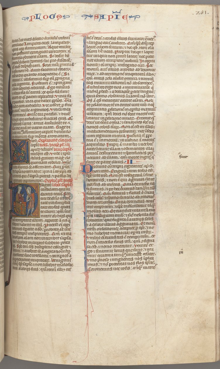 Fol. 251 r, Vishet, historik initial D, Salomo instruerar en soldat, ca. 1275-1300. av Unbekannt