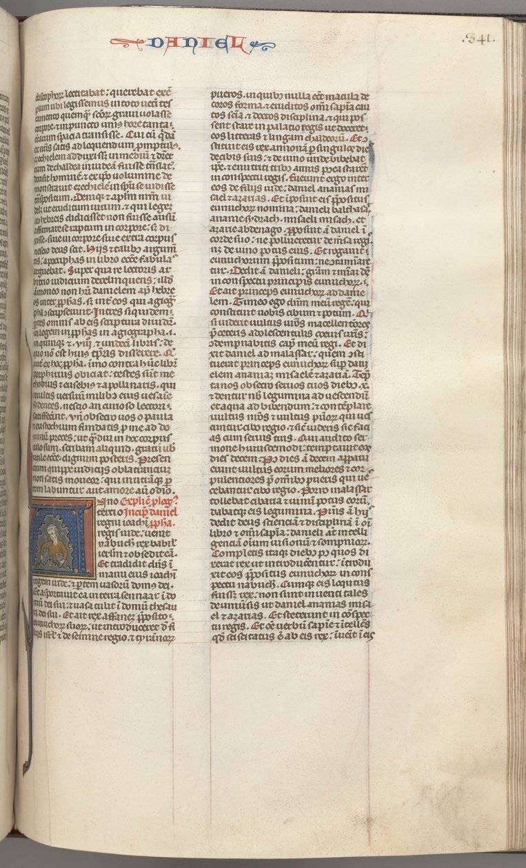 Fol. 341r, Daniel, historiker initial A, Daniel i lejonhålan, ca. 1275-1300. av Unbekannt