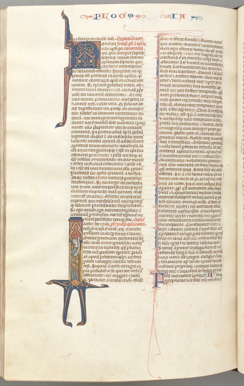 Fol. 476v, James, historisk initial I, James stående med en rulla, ca. 1275-1300. av Unbekannt