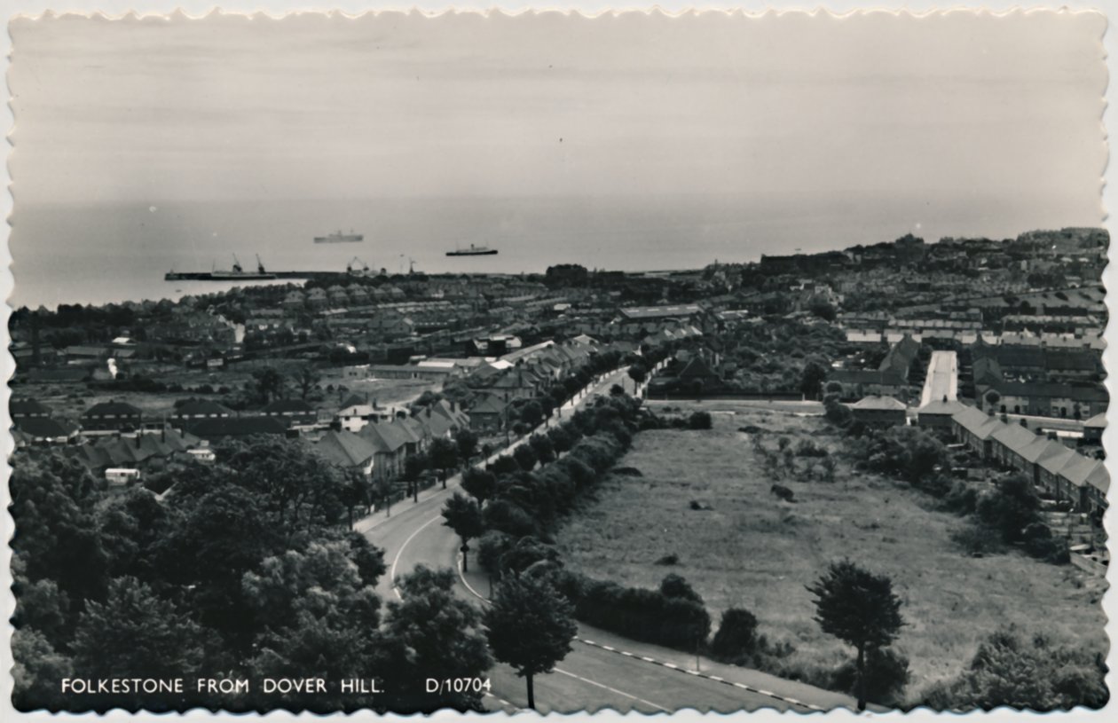 Folkestone från Dover Hill, sent 1800-tidigt 1900-tal av Unbekannt