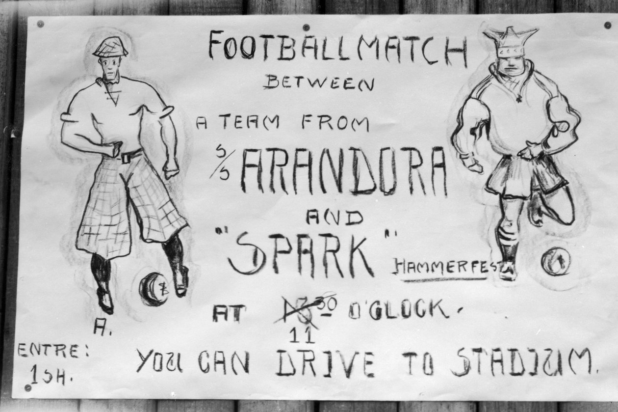 Fotbollsmatchaffisch, Hammerfest, Nordnorge, 1929 av Unbekannt
