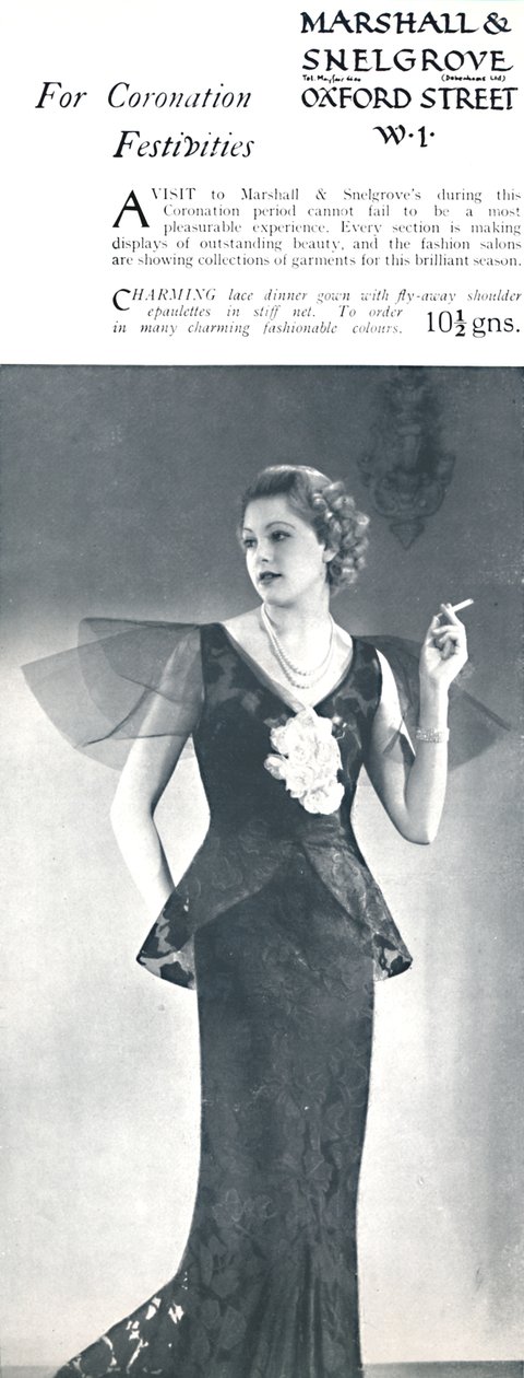 För kröningsfestligheter - Marshall & Snelgrove, 1937 av Unbekannt