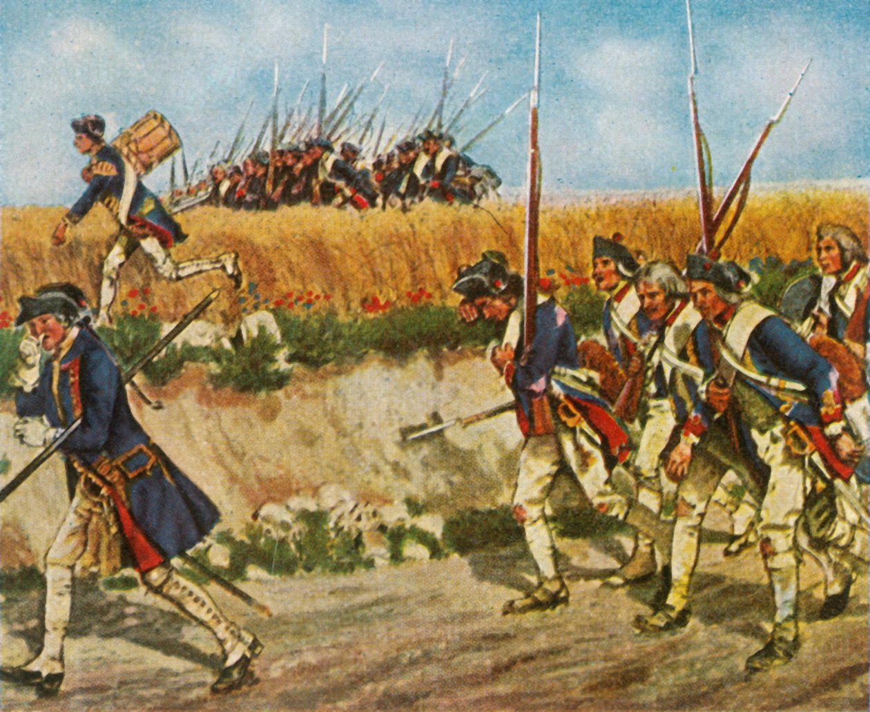 Tvångsmarsch av Fredericks trupper från Mähren till Küstrin, 1758, 1936. av Unbekannt