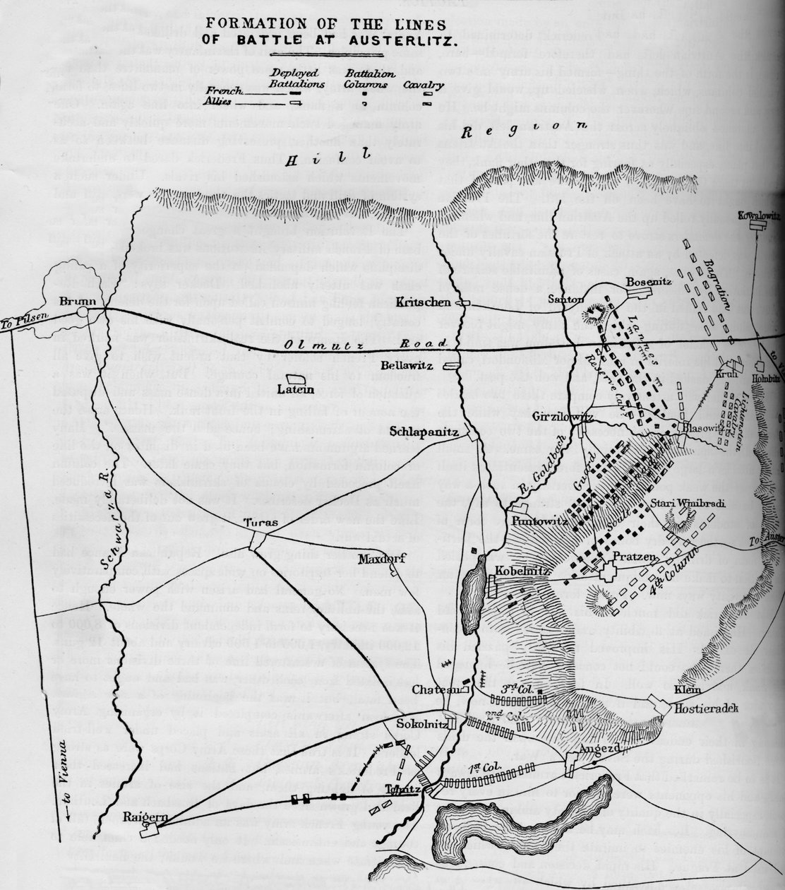 Bildandet av stridslinjerna vid Austerlitz, 1884 av Unbekannt