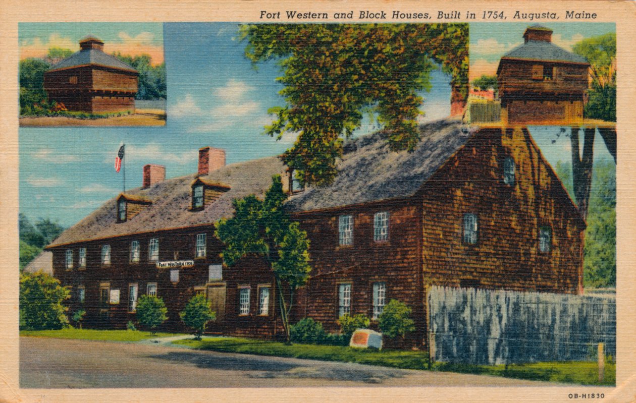 Fort Western och Block Houses, Augusta, Maine, 1920-talet av Unbekannt