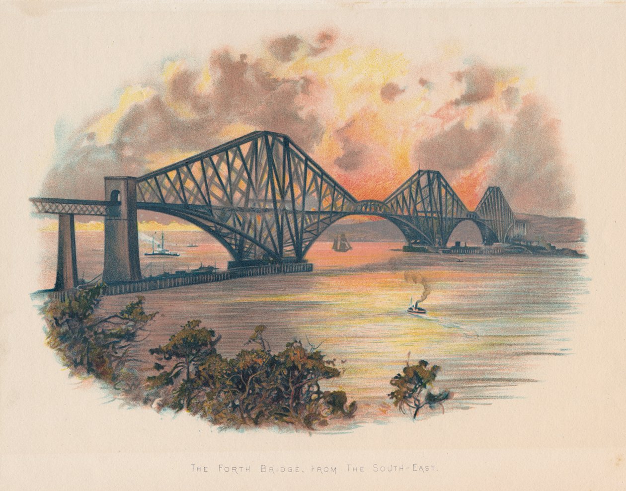 Forth Railway Bridge från sydost, Skottland, c1895 av Unbekannt