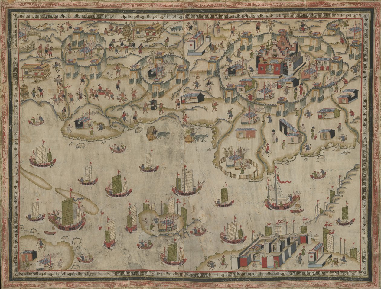 Forten Zeelandia och Provintia och staden Tainan, 1800-talet. av Unbekannt