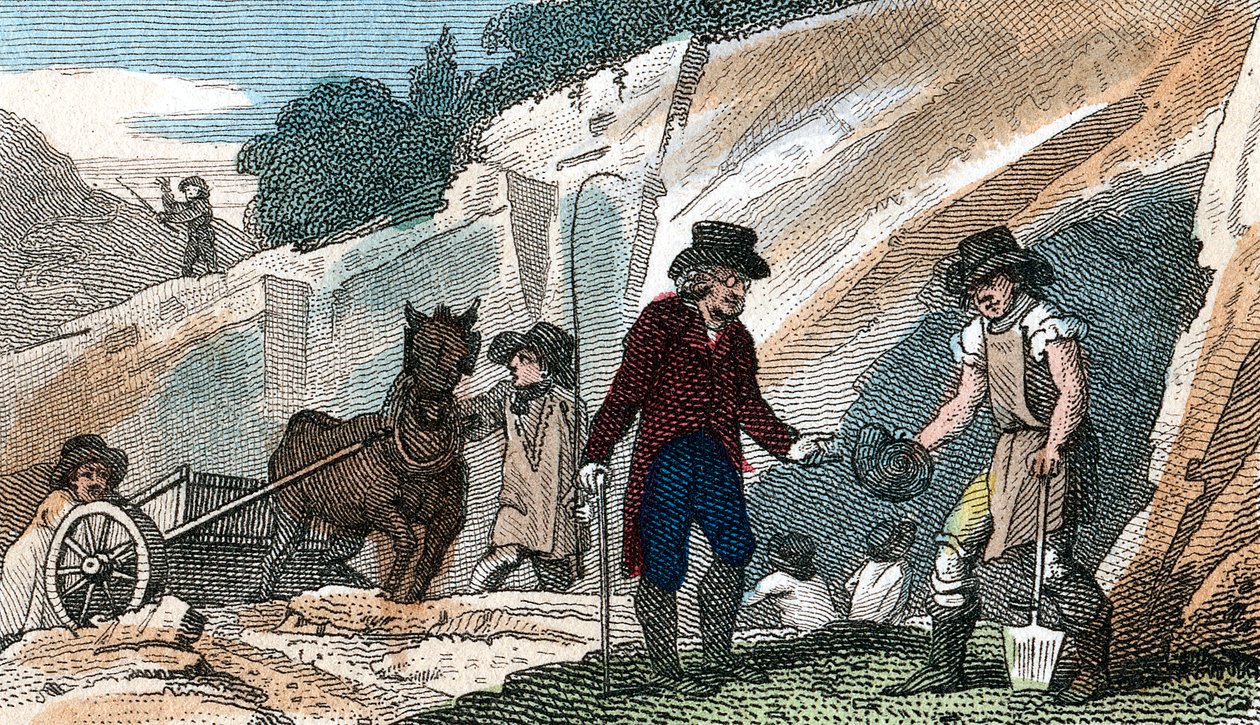 Fossiljakt i Cherry Hinton kritgropen, Cambridgeshire, 1822 av Unbekannt
