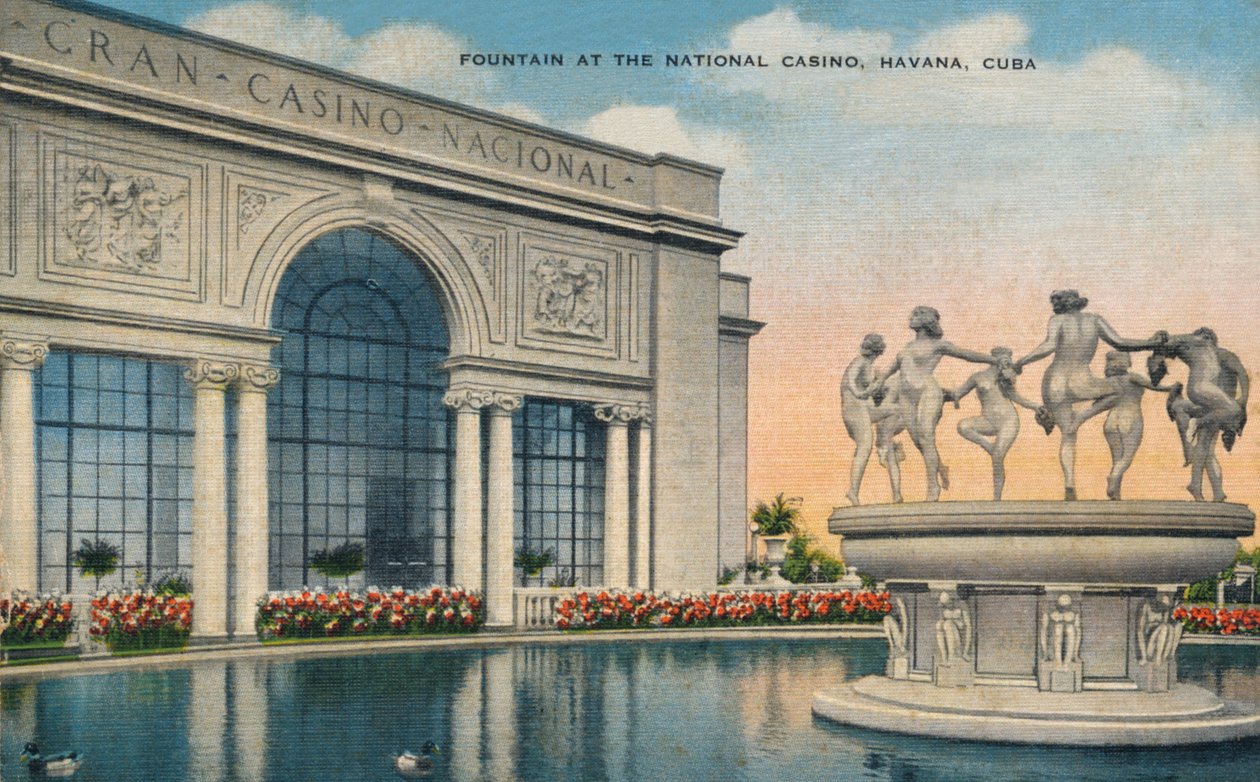 Fontän vid National Casino, Havanna, Kuba, c1910 av Unbekannt