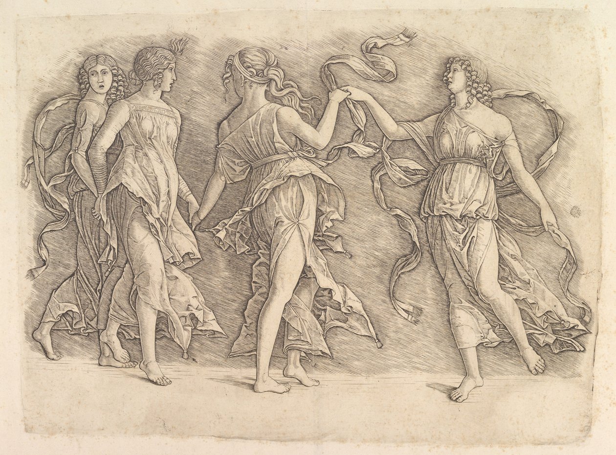 Fyra dansmuser, ca. 1497. av Unbekannt
