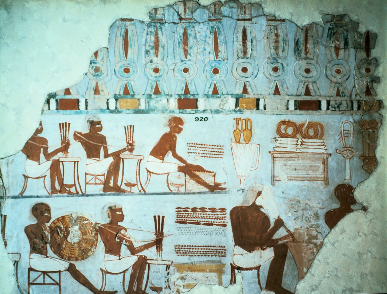 Fragment av målat gips från Sebekhoteps grav, från Thebe, Egypten, 18:e dynastin, c1400 f.Kr. av Unbekannt