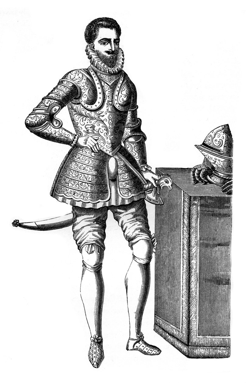 Francois, hertig av Anjou och Alencon, i damaskerad rustning, 1500-talet, 1870 av Unbekannt