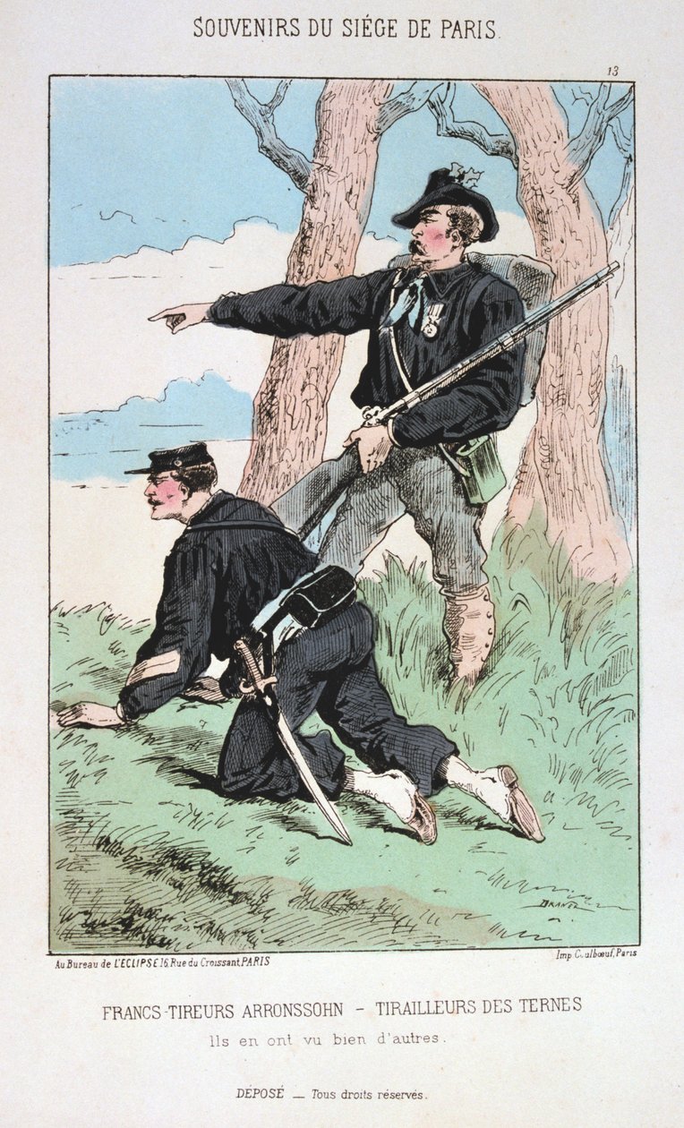 Francs Tireurs Arronssohn - Tirailleurs des Ternes, belägringen av Paris, 1870-1871 av Unbekannt