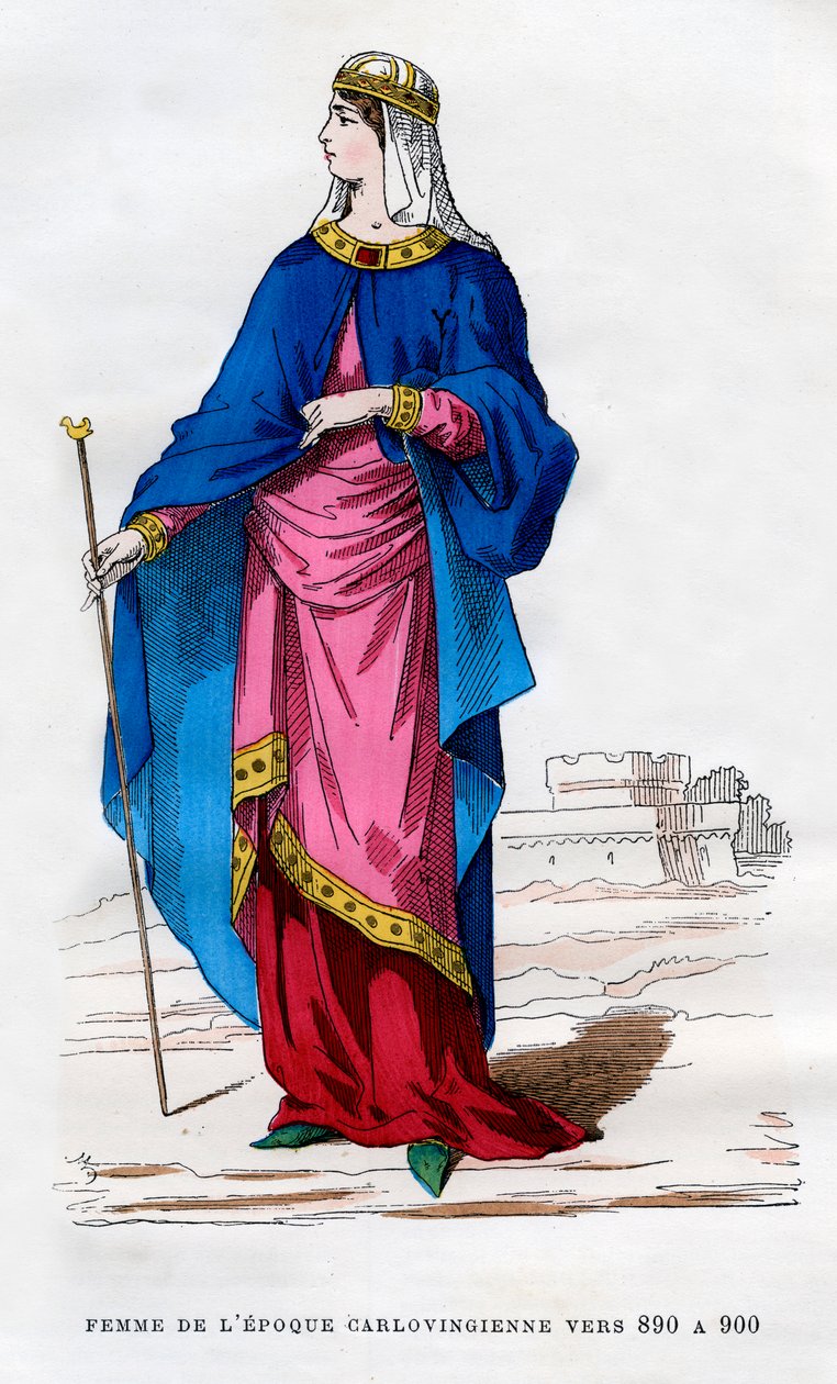 Frankisk kvinna på karolingernas tid, 890-900 1882-1884 av Unbekannt