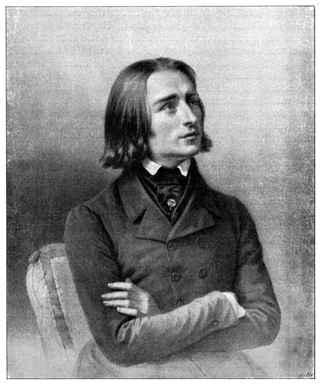 Franz Liszt, ungersk virtuos pianist och kompositör från 1800-talet, 1900 av Unbekannt