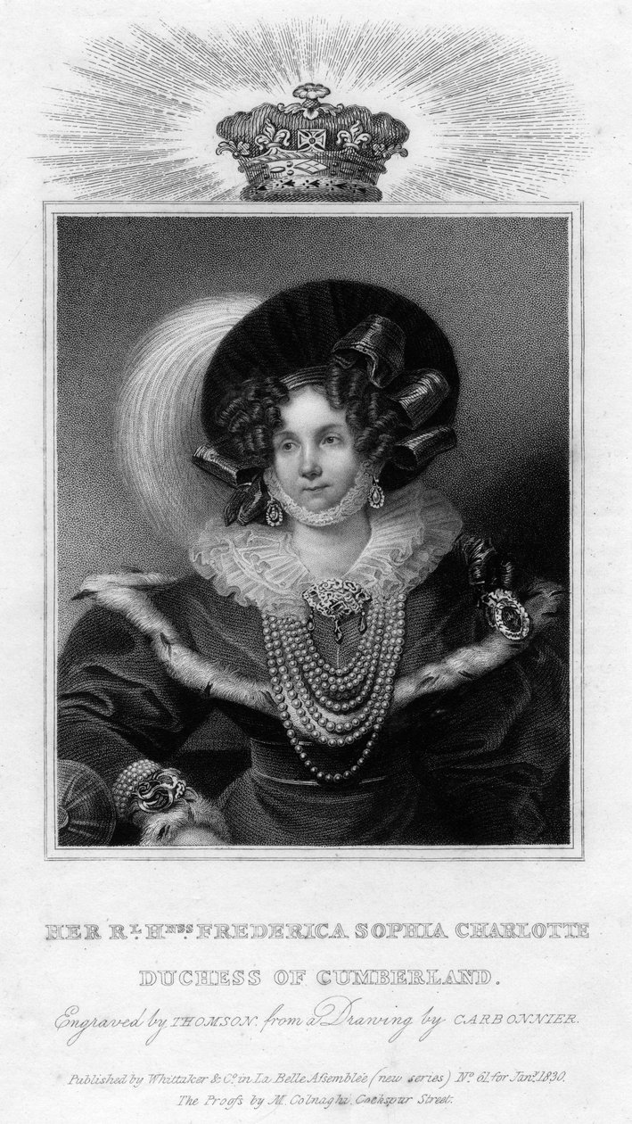 Frederica Sophia Charlotte, hertiginna av Cumberland, 1830 av Unbekannt