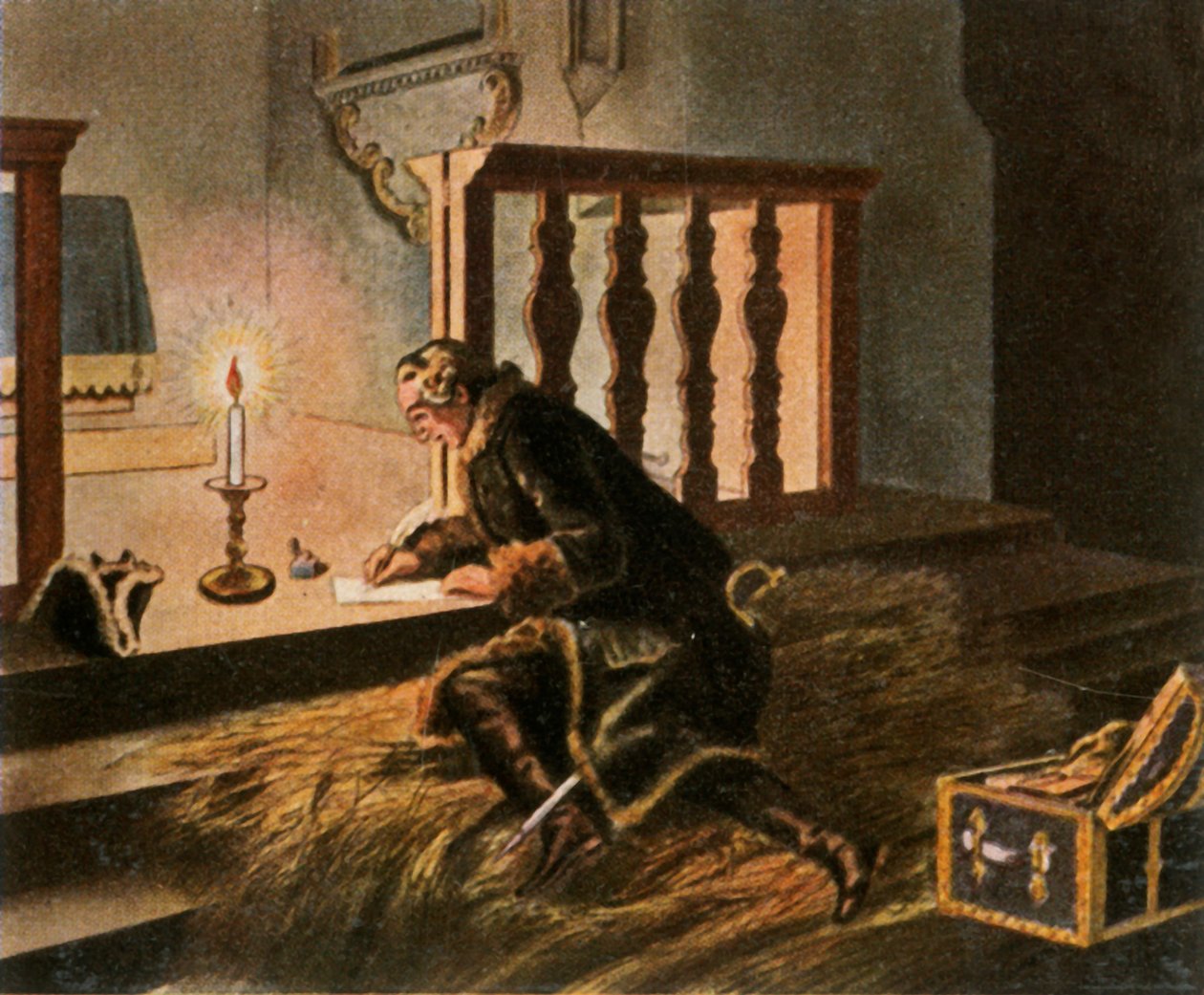 Fredrik II i bykyrkan i Elsnig...efter slaget vid Torgau, 3 november 1760, 1936. av Unbekannt
