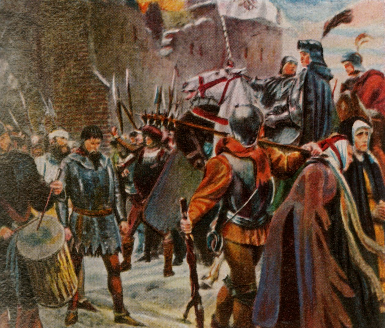 Fredrik I, markgreve av Brandenburg, slår ner Quitzows, 1414, 1936. av Unbekannt