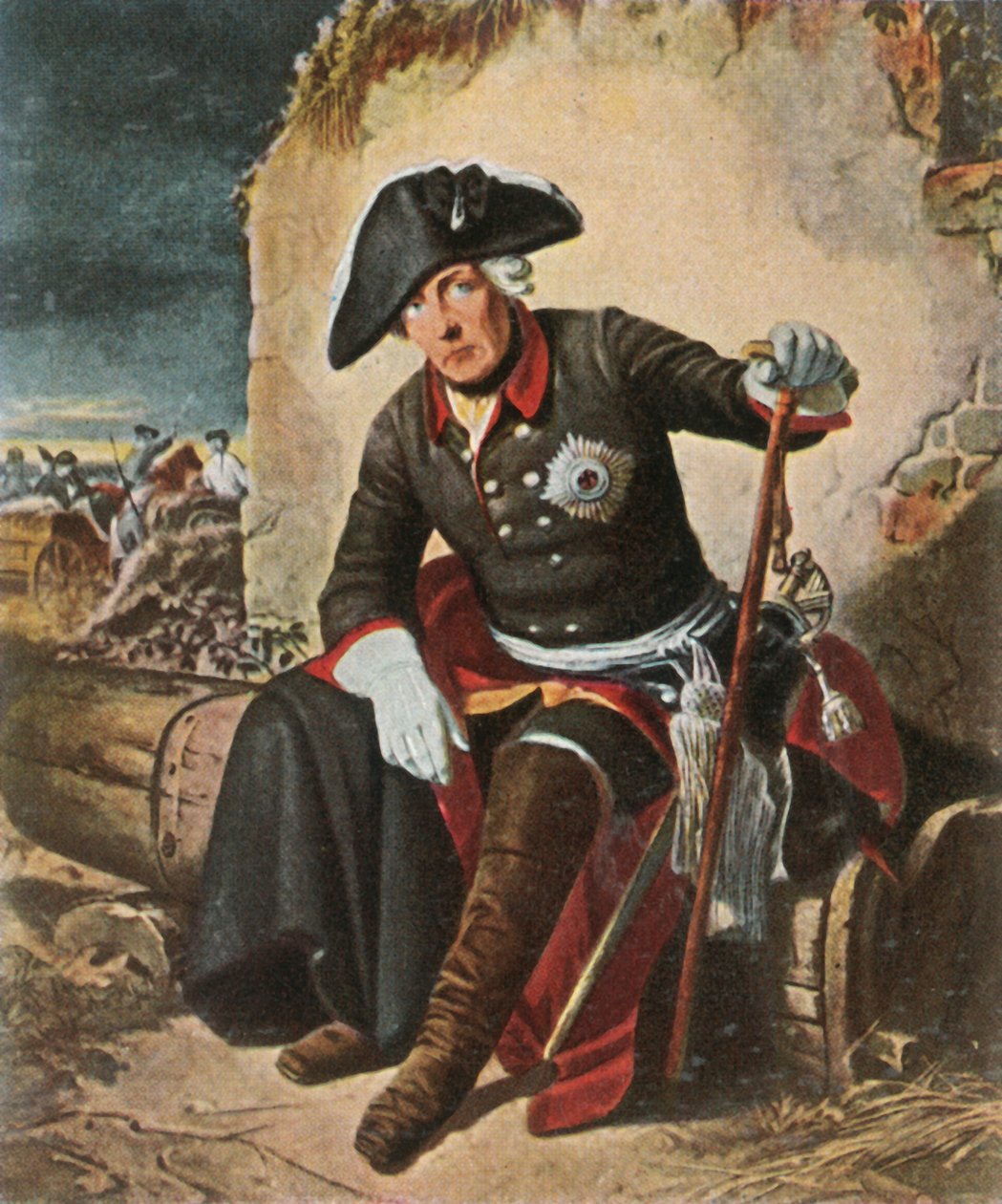 Fredrik den store efter slaget vid Kolín, 18 juni 1757, 1936. av Unbekannt