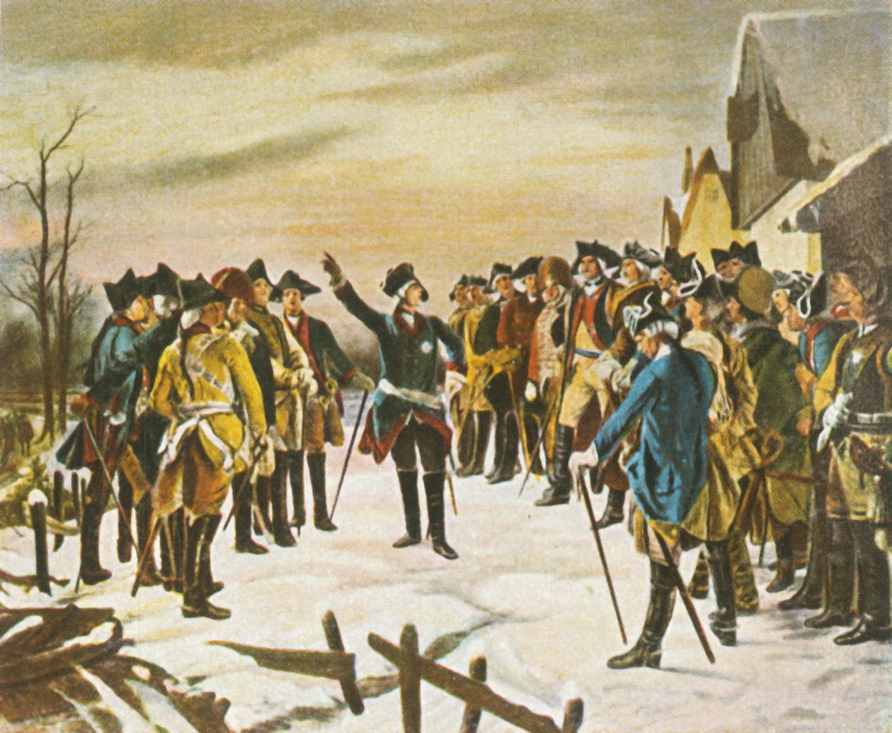 Fredrik den store håller ett tal ... på tröskeln till slaget vid Leuthen, den 5 december 1757, 1936. av Unbekannt