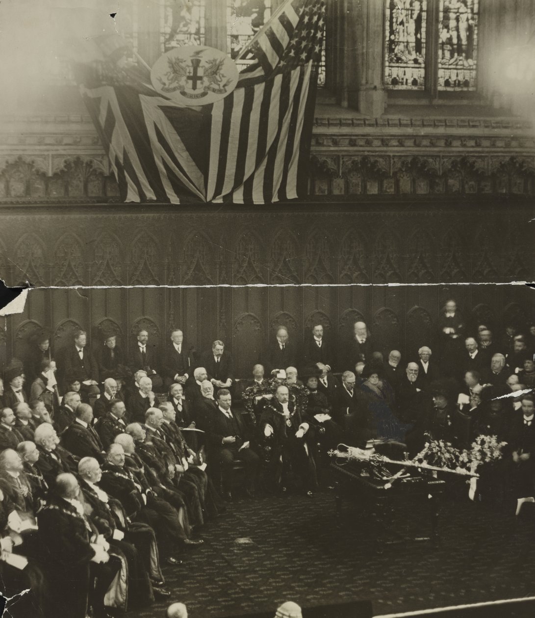 Freedom of the City of London tilldelades Theodore Roosevelt i Guildhall, London av Unbekannt