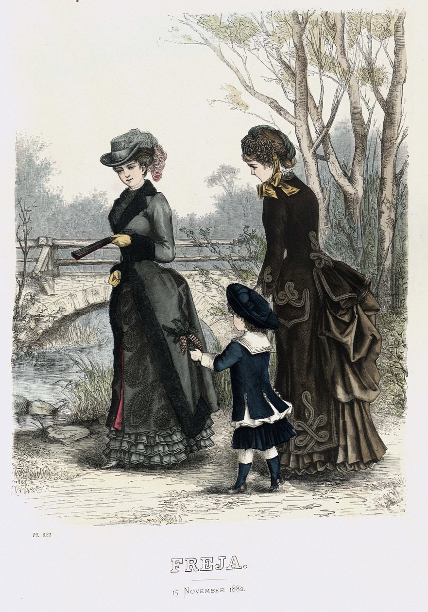 Freja- illustrerad skandinavisk modetidning 1882, illustration nr 21 av Unbekannt