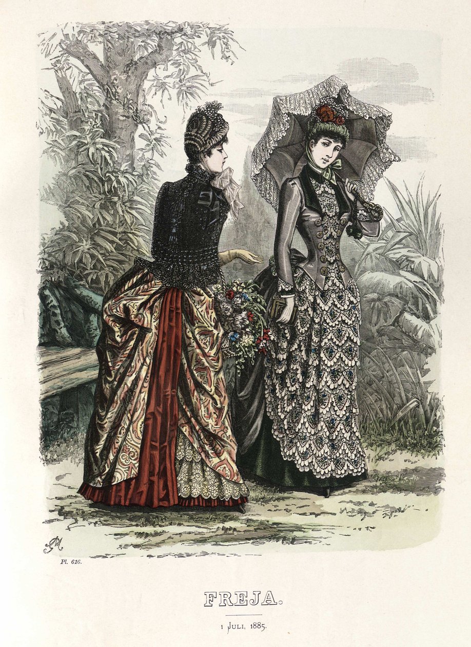 Freja- illustrerad skandinavisk modetidning 1885, illustration nr 13 av Unbekannt