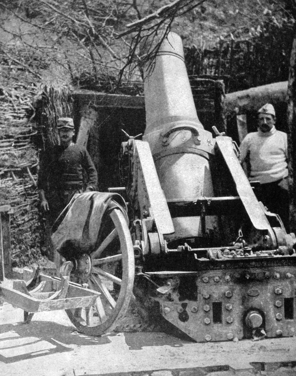Fransk 270 tung artillerimortel, Artois, Frankrike, första världskriget, 1915 av Unbekannt