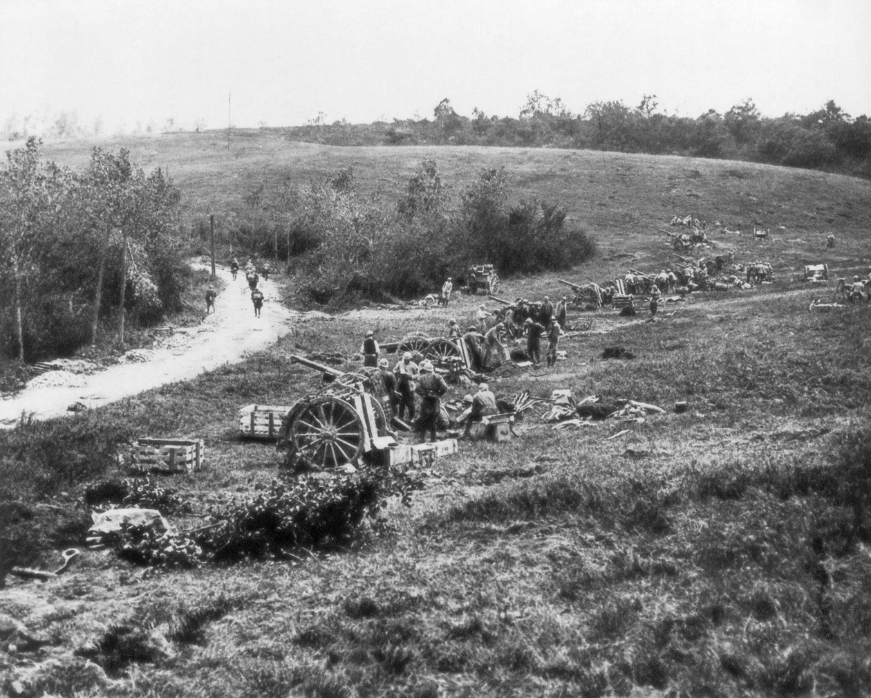 Franska 75:e artilleribatteriet, Aisne, Frankrike, 18 juli 1918 av Unbekannt