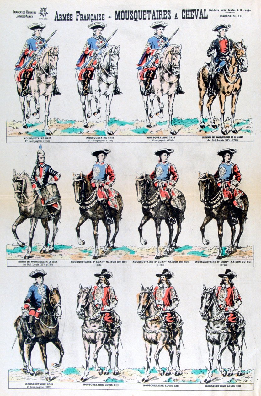Fransk armé, beridna musketörer, 1600-talet 1800-talet av Unbekannt