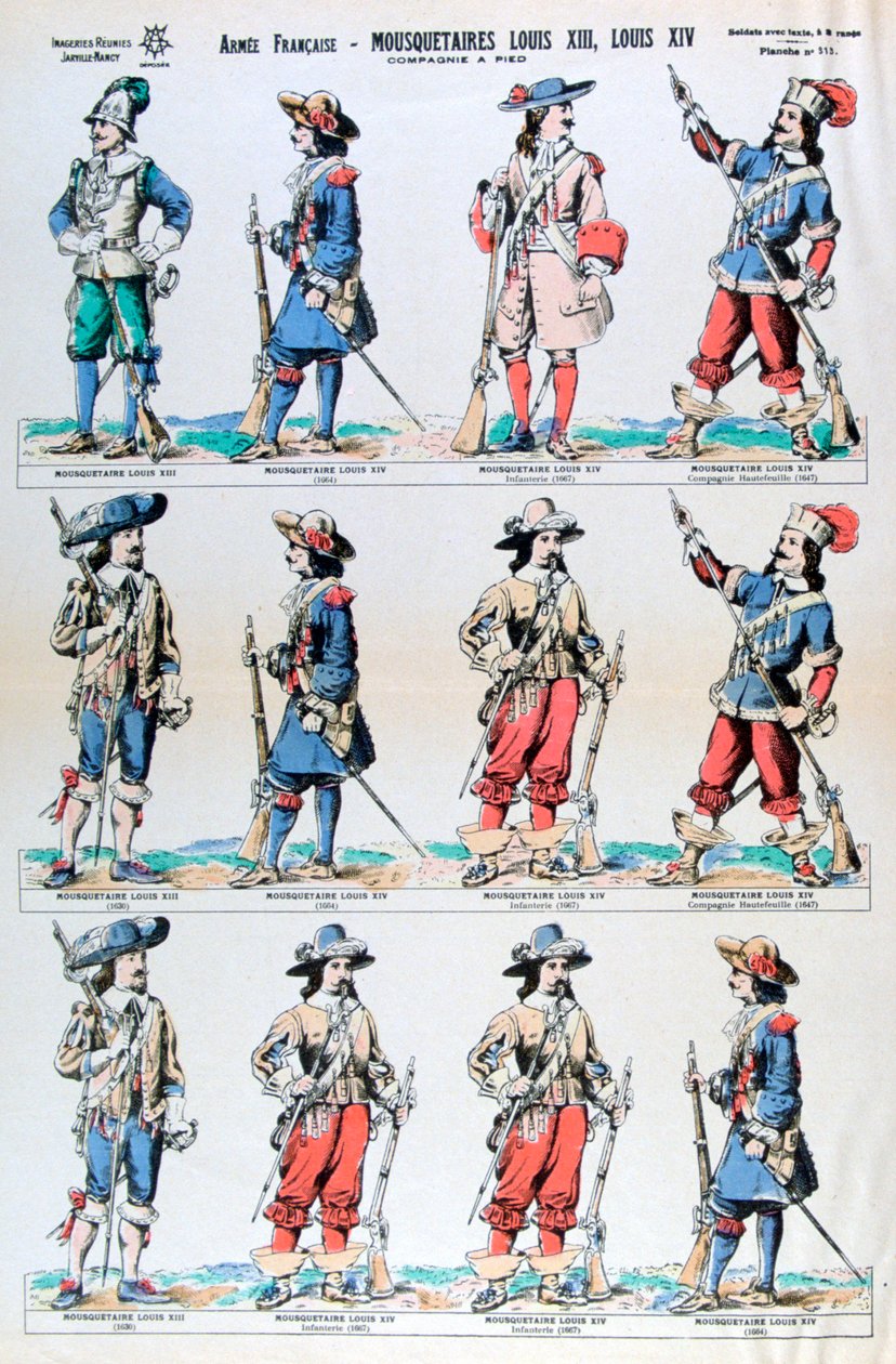 Franska armén, musketörer av Ludvig XIII och Ludvig XIV, 1600-talet 1800-talet av Unbekannt