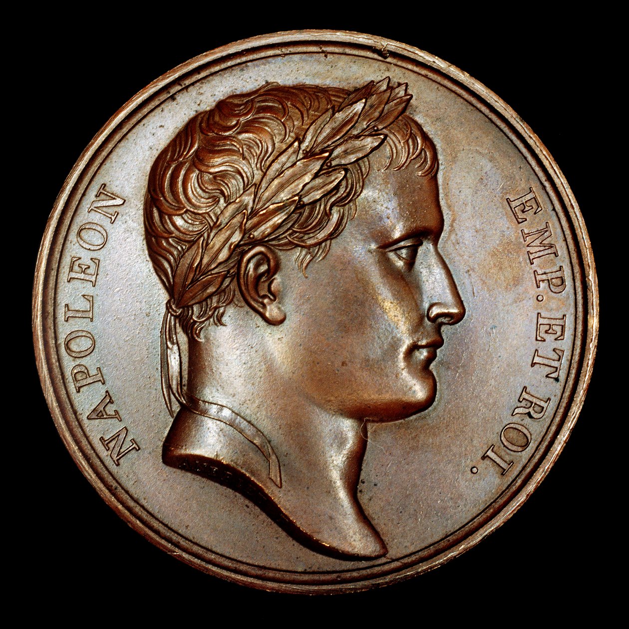 Fransk bronsmedaljong med byst av Napoleon (foto) av Unbekannt