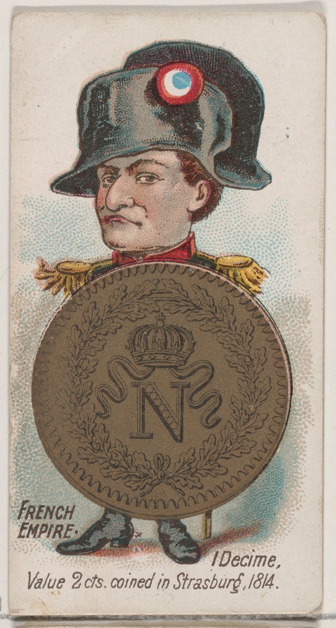 Franska imperiet, 1 decime, från serien Coins of All Nations N72, variant 1 för Duke ..., 1889. av Unbekannt