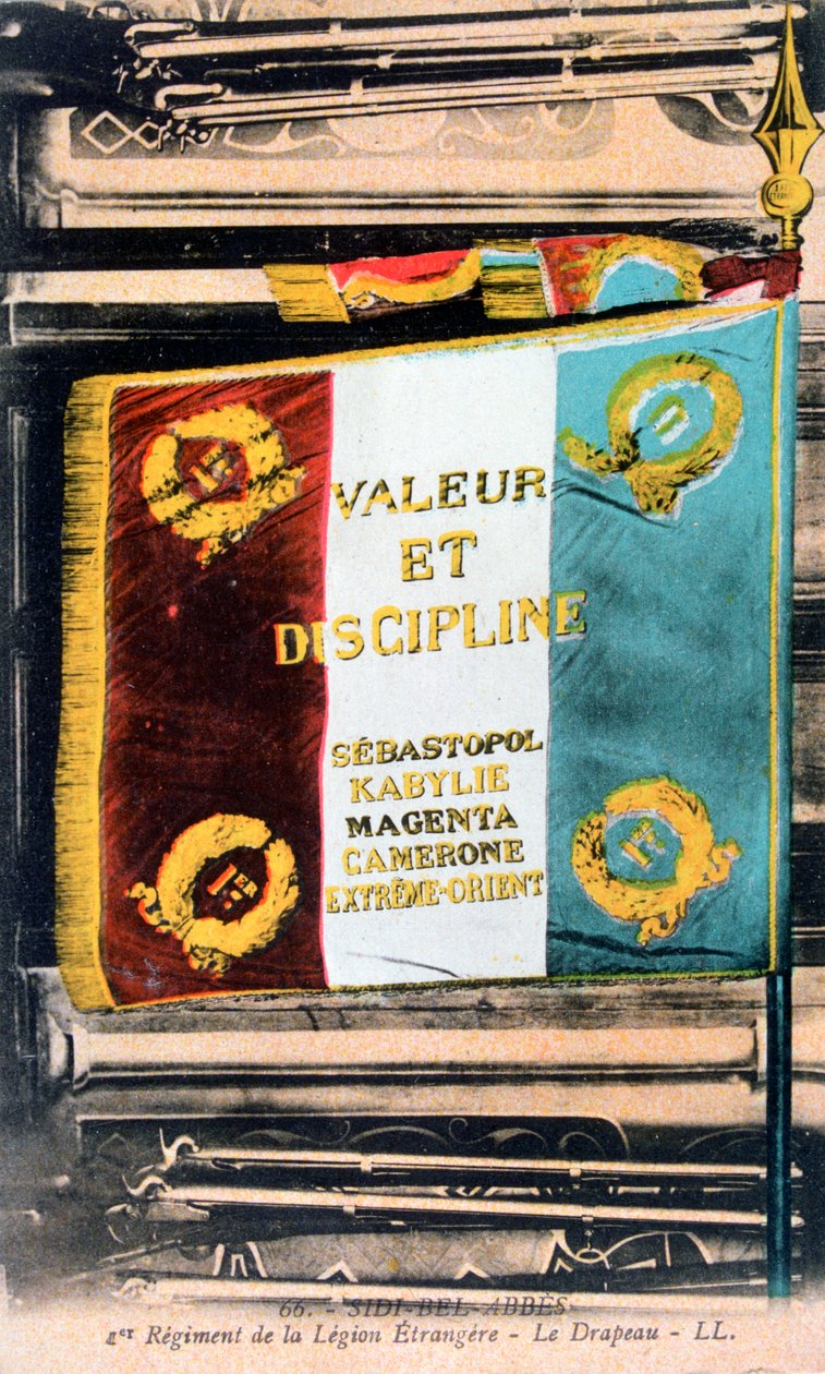 Franska främlingslegionens flagga, Sidi Bel Abbes, Algeriet, 1900-talet av Unbekannt
