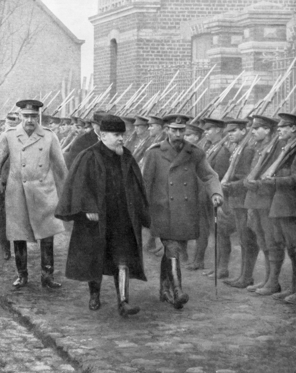 Frankrikes president Raymond Poincare och kung George V, december 1914. av Unbekannt