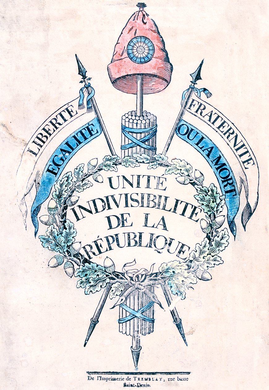 Franska revolutionen 1789: Republikens allegoriska emblem av Unbekannt