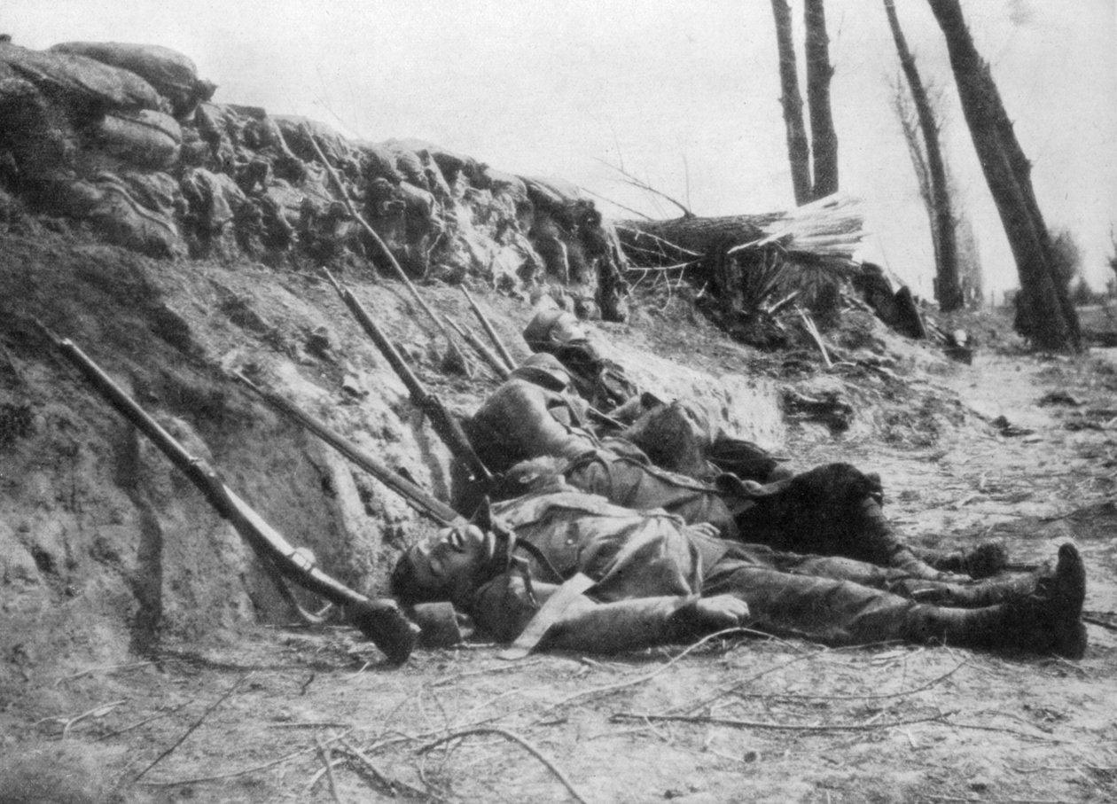 Franskt zouave-infanteri dödades av gas, andra slaget vid Ypres, Belgien, 22 april 1915, 1929 av Unbekannt