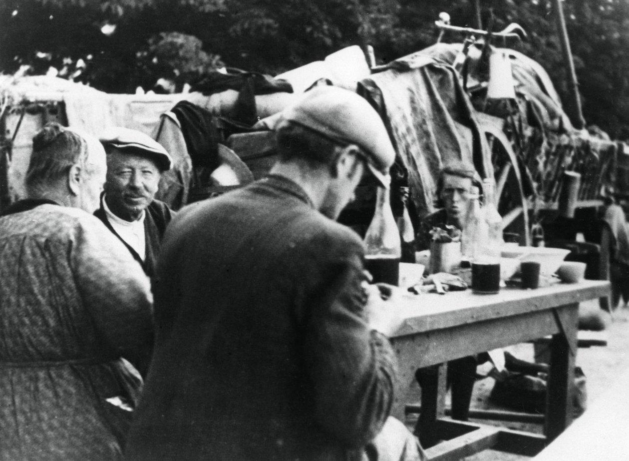 Franska och belgiska flyktingar, Rambouillet, Frankrike, 16 juli 1940 av Unbekannt