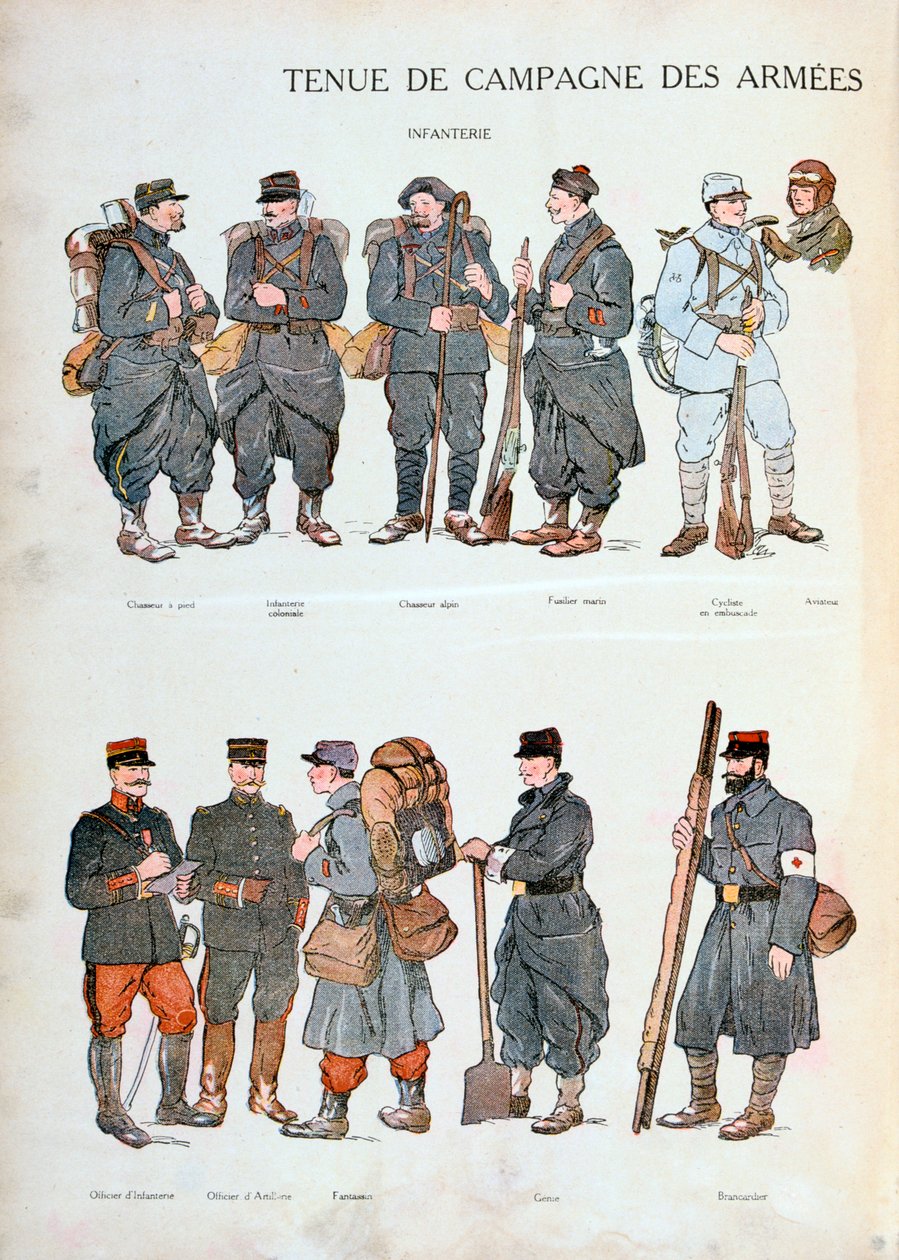 Franska arméuniformer, första världskriget, 1914 av Unbekannt