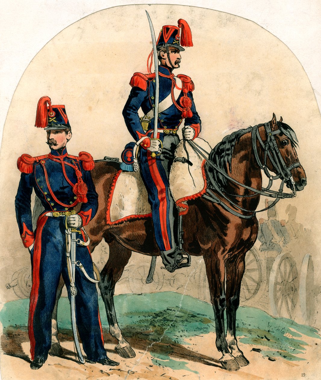 Franska artilleriuniformer, 1800-talet av Unbekannt