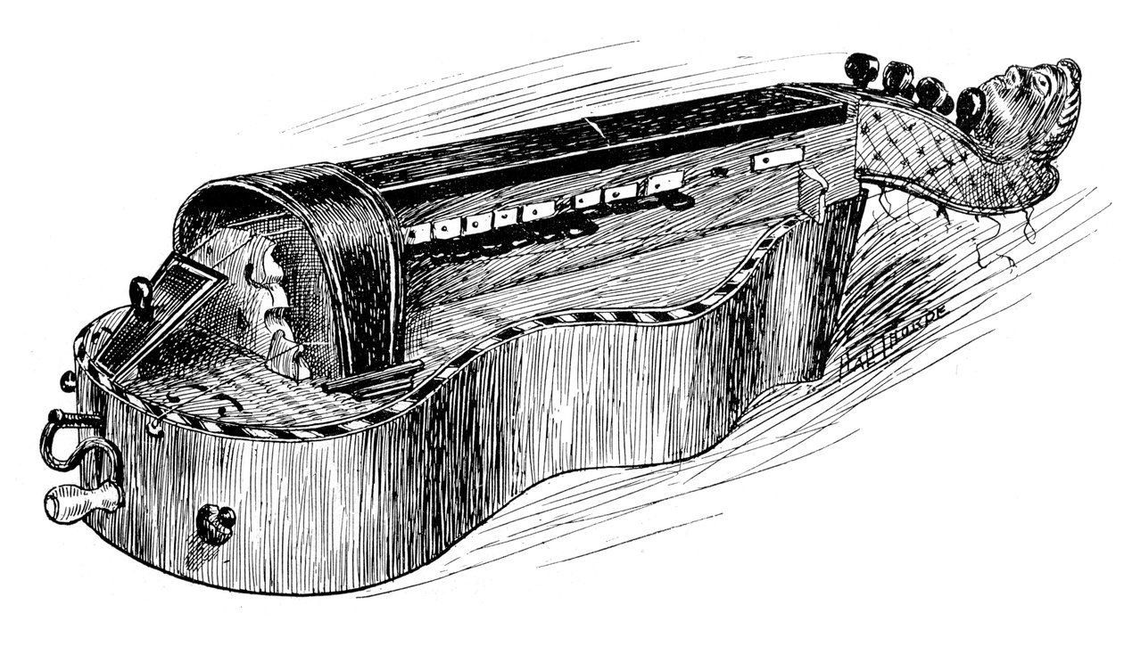 Fransk gurdy eller vielle, c1750, 1901 av Unbekannt