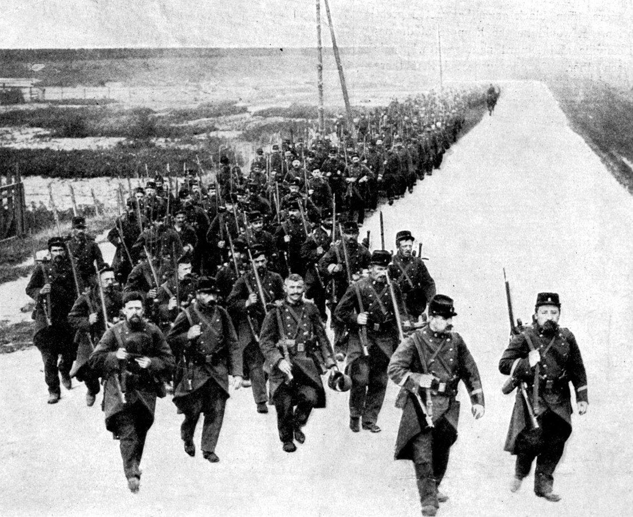 Franskt infanteri, förstärkningar för de allierade, första världskriget, 1914 av Unbekannt