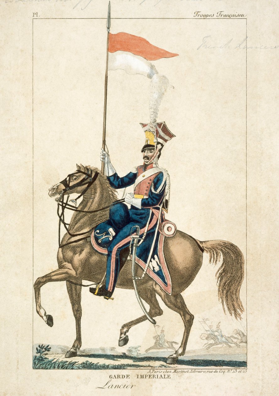 Fransk lancer av det kejserliga gardet, Napoleonkrigen, c1815 av Unbekannt