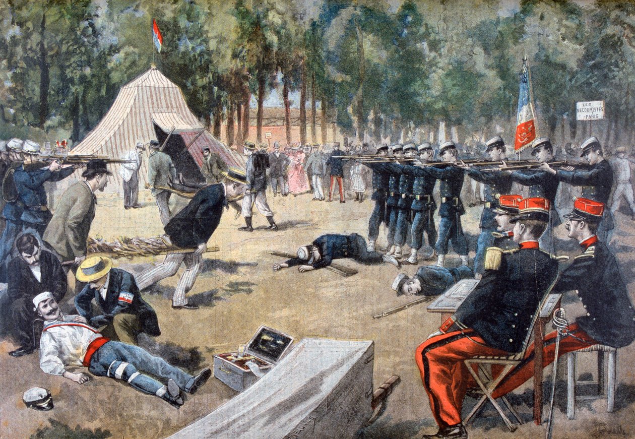 Franska militära manövrar: första hjälpen arbetare, 1897 av Unbekannt